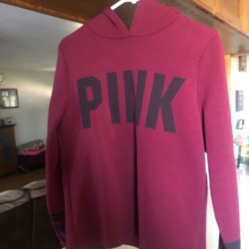 Pink hooded sweatshirt